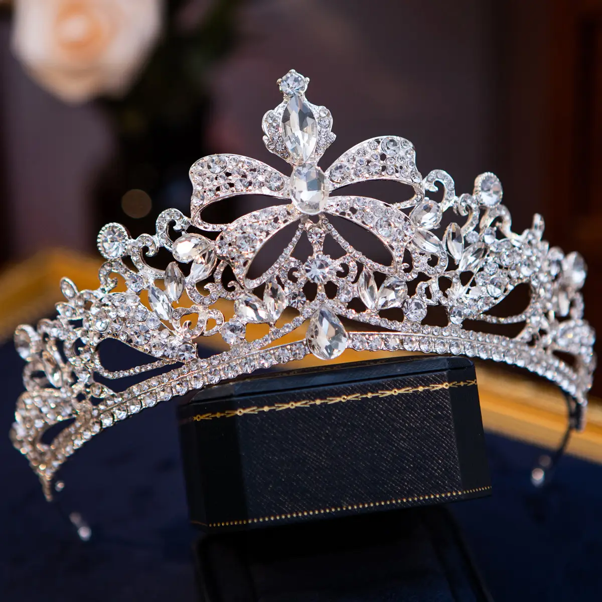 European & American Cross Border Bride Crown Crystal Birthday Headwear Vintage Queen Hair Accessories Ball Crown Original Wholesale