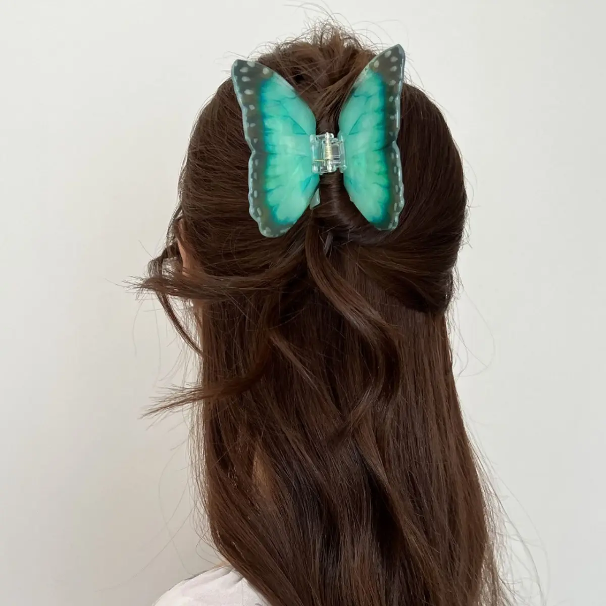 Butterfly Hair Clips for Women - Green & Orange