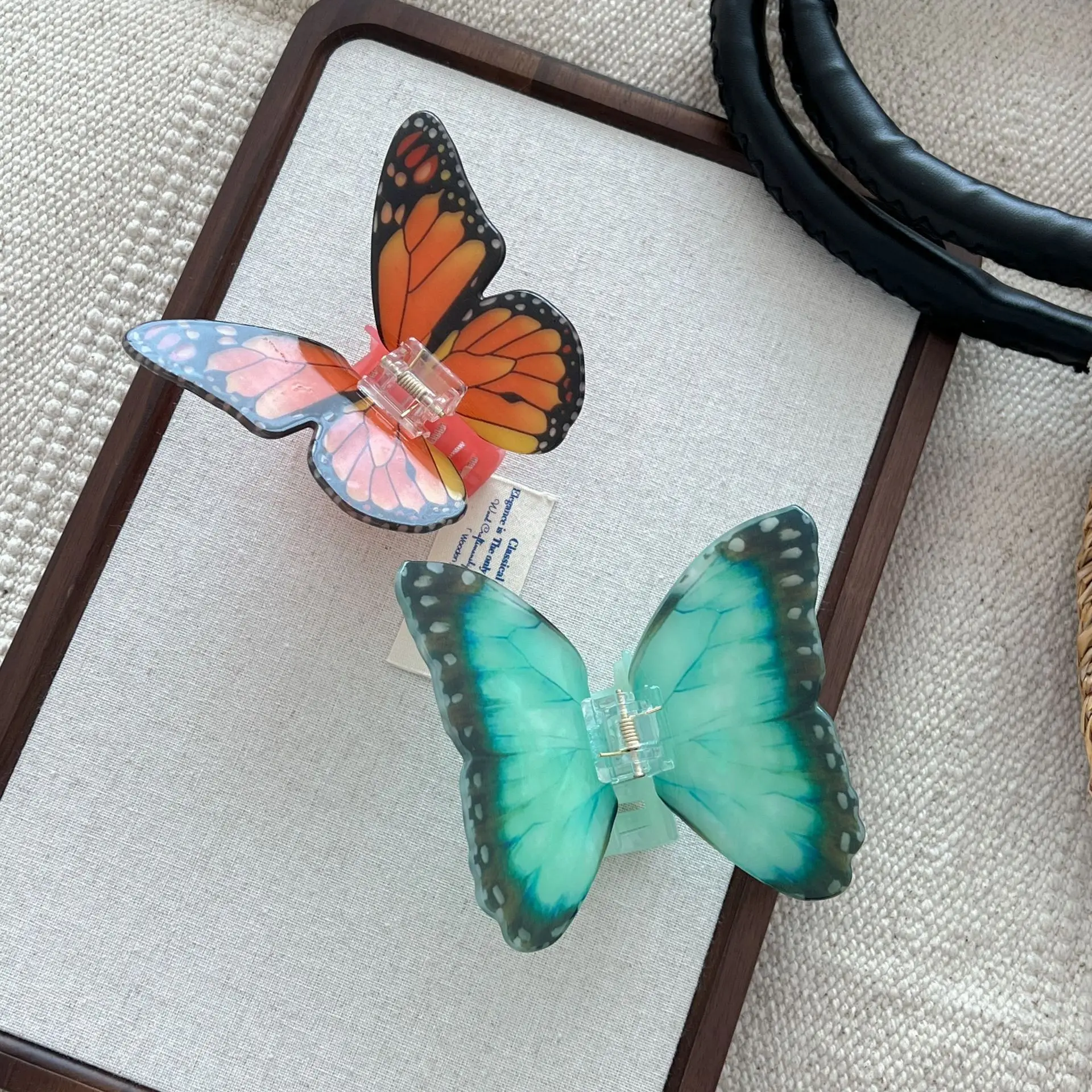 Butterfly Hair Clips for Women - Green & Orange — feature 11