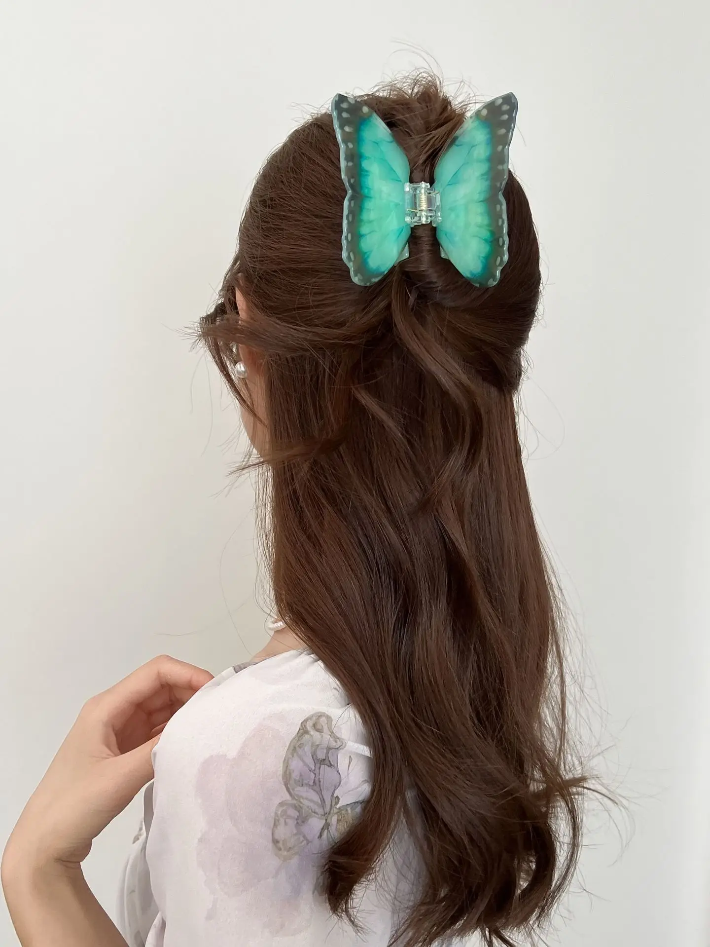 Butterfly Hair Clips for Women - Green & Orange — feature 17