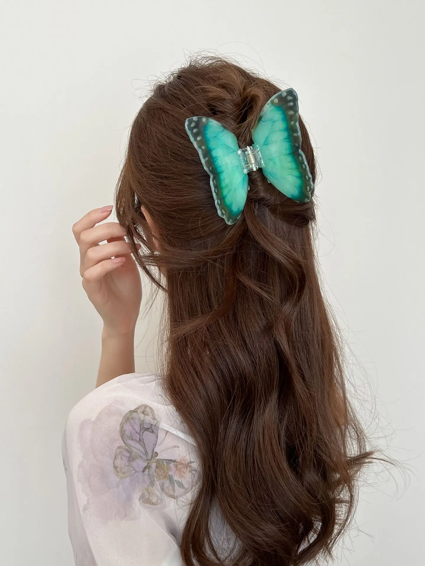 Butterfly Hair Clips for Women - Green & Orange — feature 18