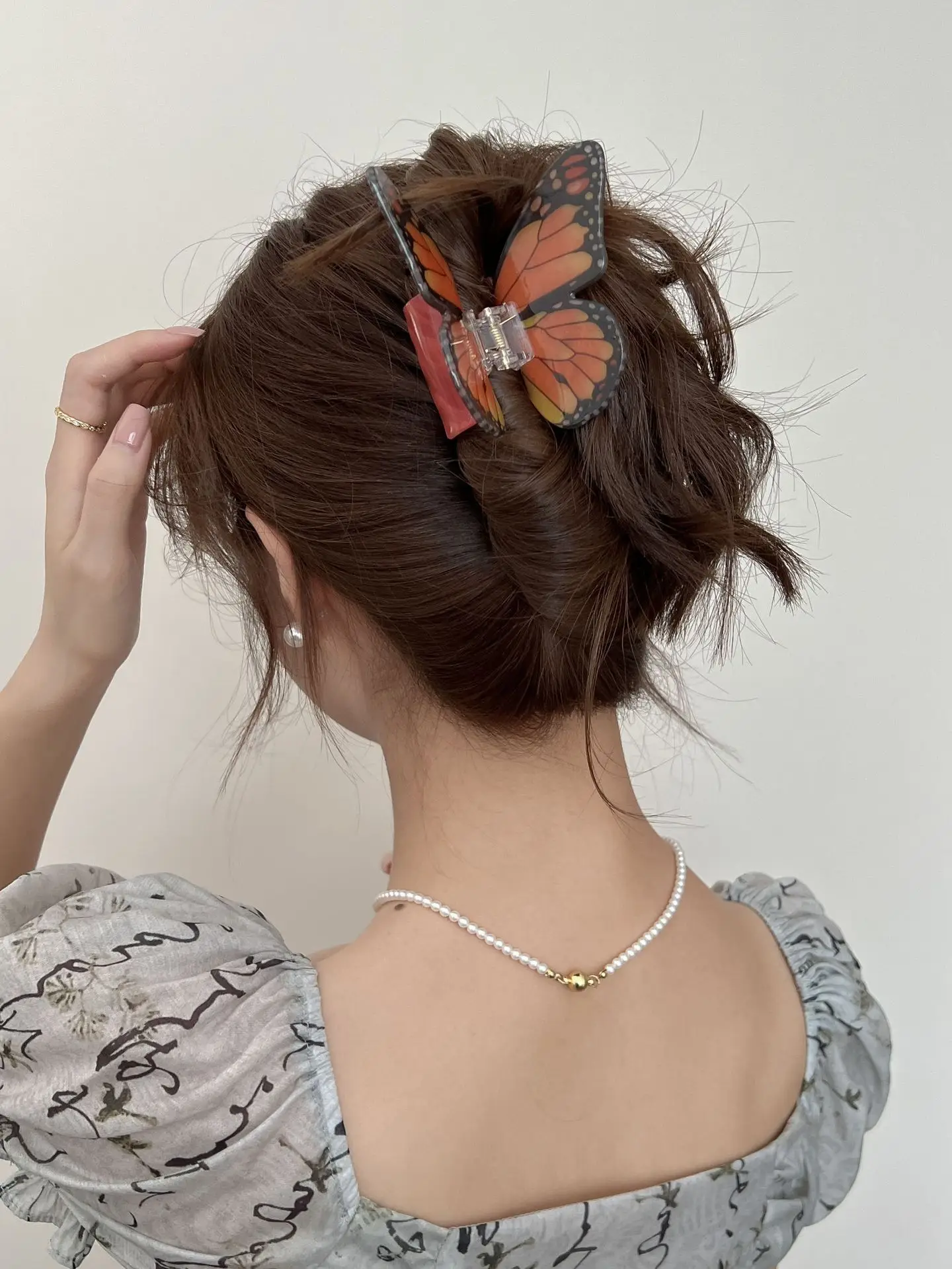 Butterfly Hair Clips for Women - Green & Orange — feature 5