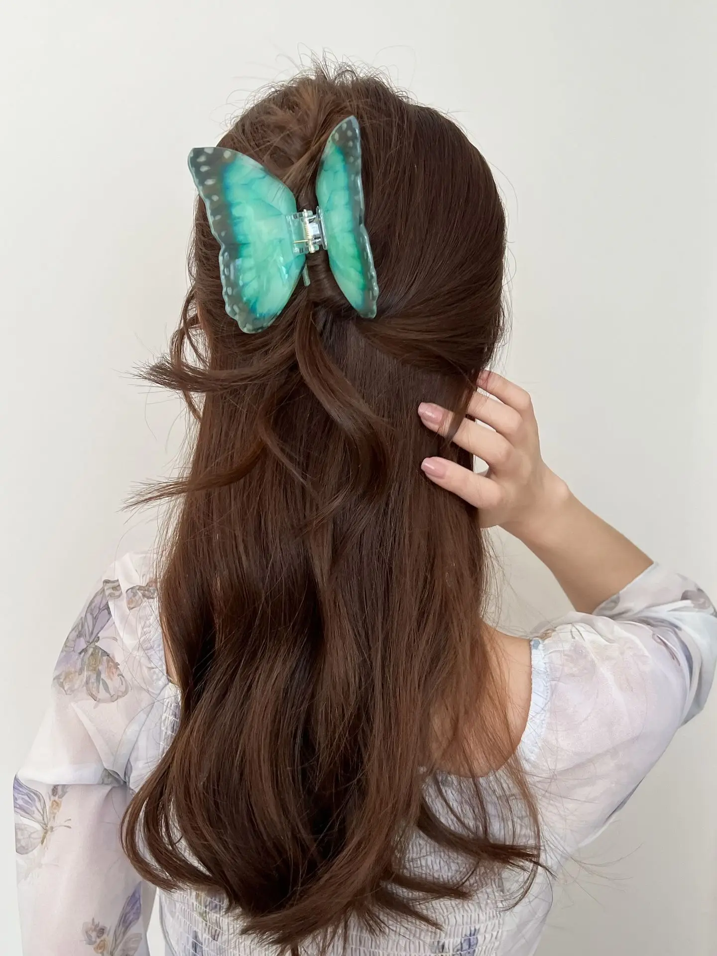 Butterfly Hair Clips for Women - Green & Orange — feature 8