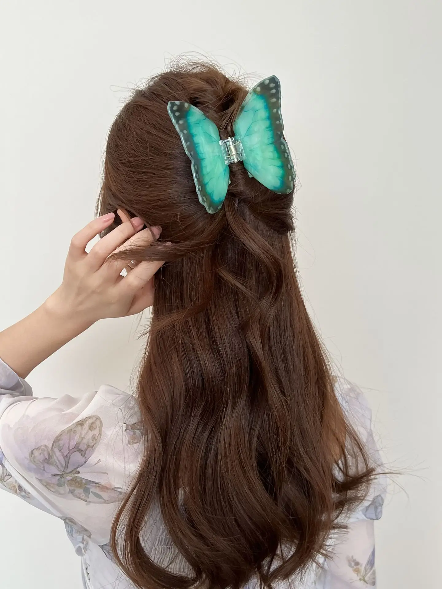 Butterfly Hair Clips for Women - Green & Orange — feature 9