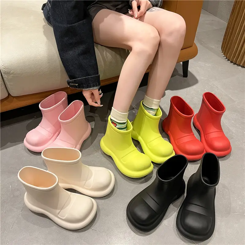 2025 Internet Celebrity Big-Toe Shoes New Rain Boots Women's Fashionable Outer Wear Eva Waterproof Shoes Short Rain Boots Boots - Image 6