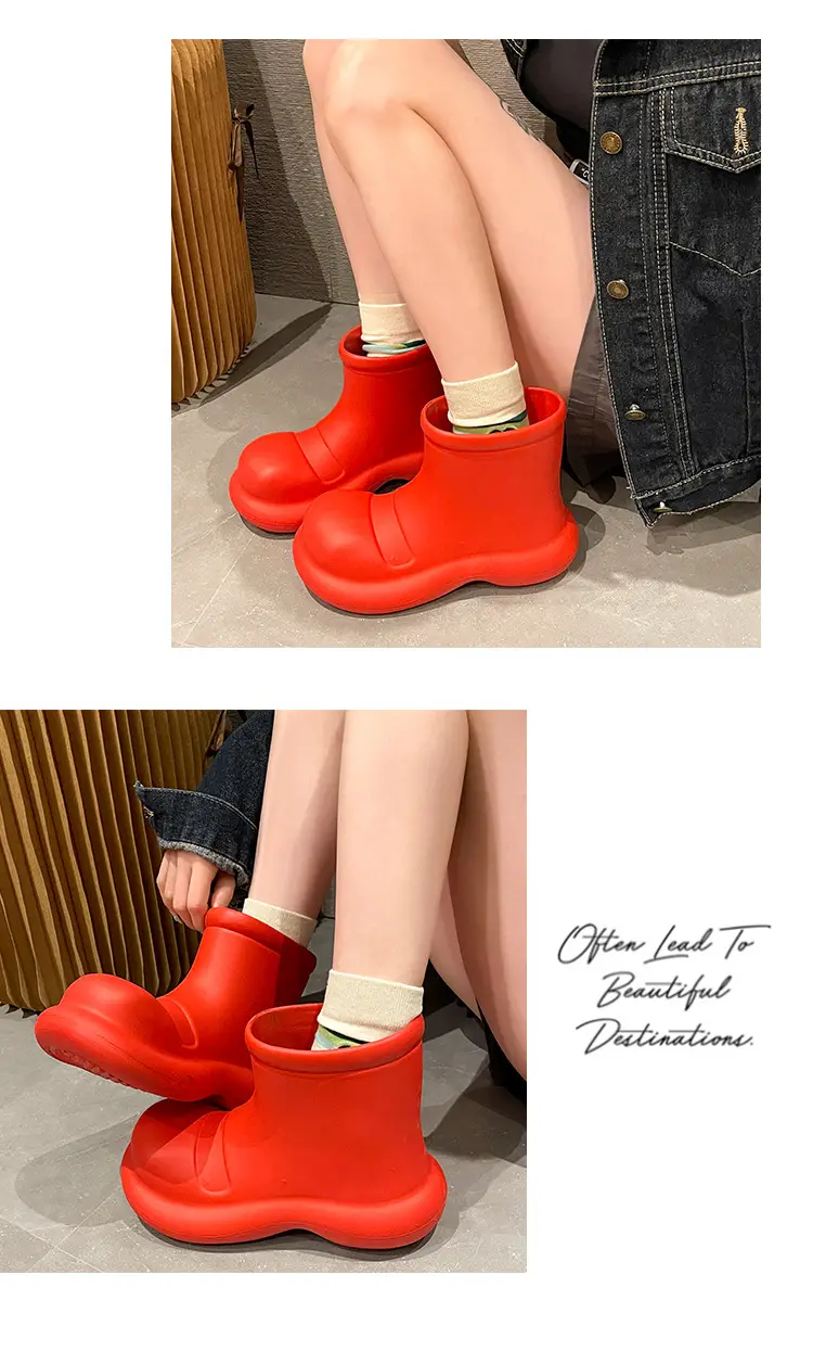 2025 Internet Celebrity Big-Toe Shoes New Rain Boots Women's Fashionable Outer Wear Eva Waterproof Shoes Short Rain Boots Boots — feature 10