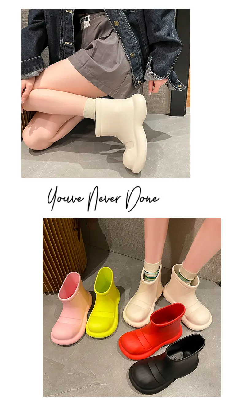 2025 Internet Celebrity Big-Toe Shoes New Rain Boots Women's Fashionable Outer Wear Eva Waterproof Shoes Short Rain Boots Boots — feature 14