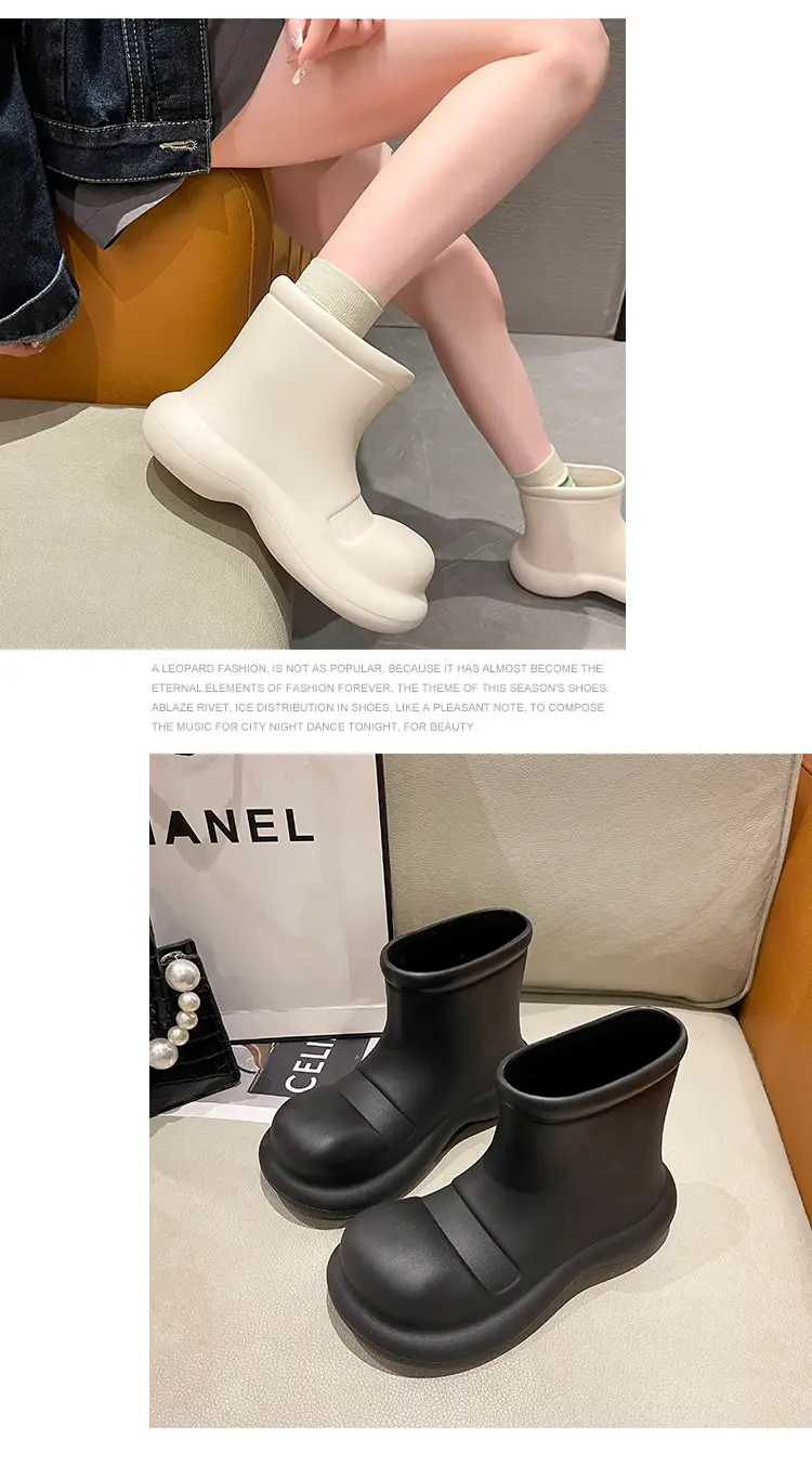 2025 Internet Celebrity Big-Toe Shoes New Rain Boots Women's Fashionable Outer Wear Eva Waterproof Shoes Short Rain Boots Boots — feature 15