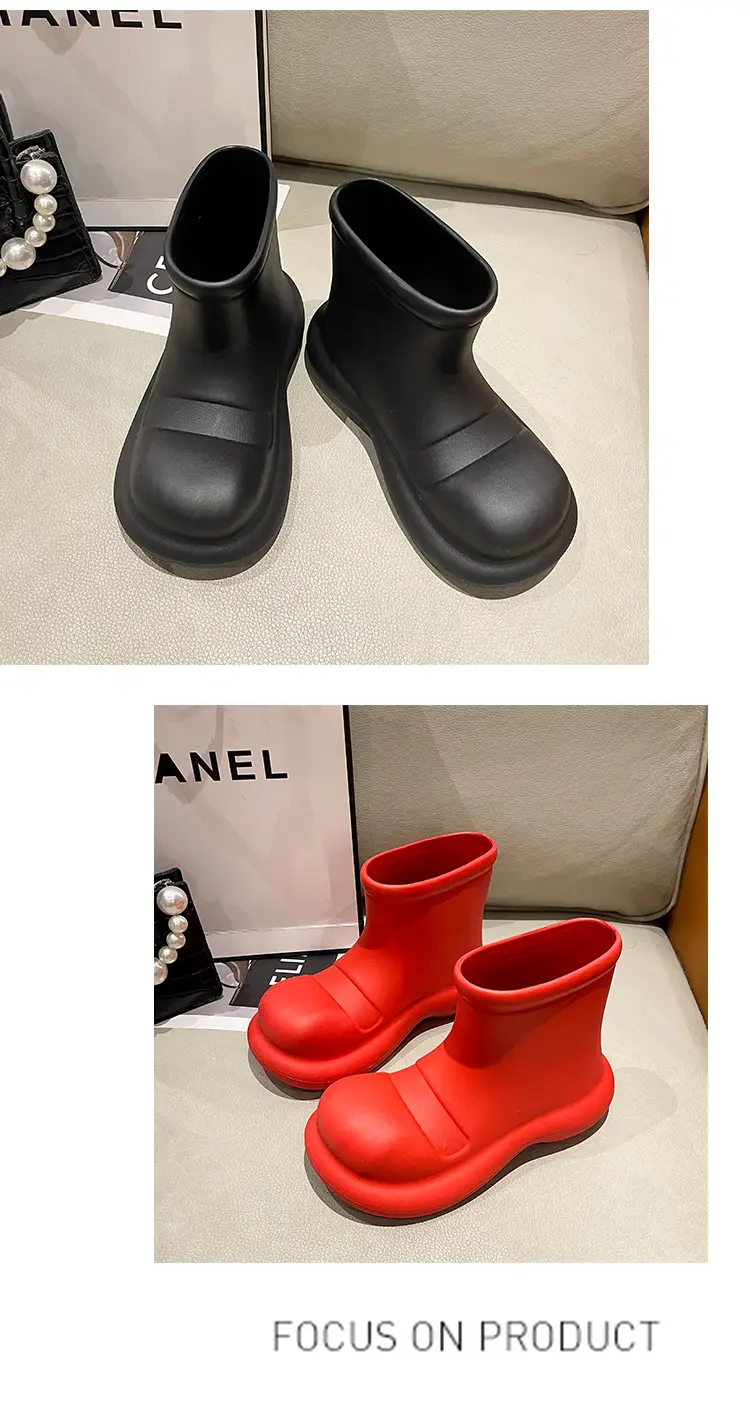 2025 Internet Celebrity Big-Toe Shoes New Rain Boots Women's Fashionable Outer Wear Eva Waterproof Shoes Short Rain Boots Boots — feature 16