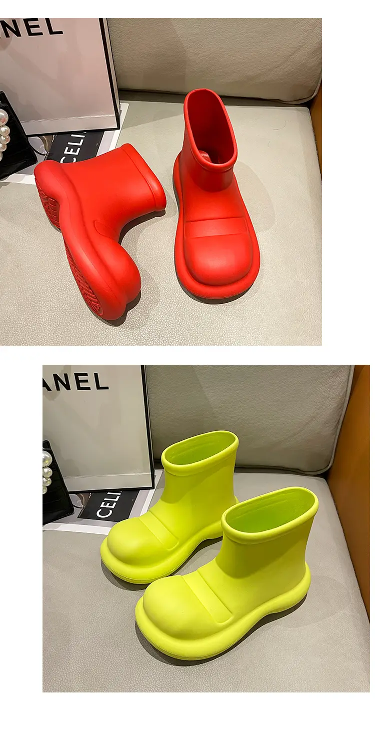 2025 Internet Celebrity Big-Toe Shoes New Rain Boots Women's Fashionable Outer Wear Eva Waterproof Shoes Short Rain Boots Boots — feature 17