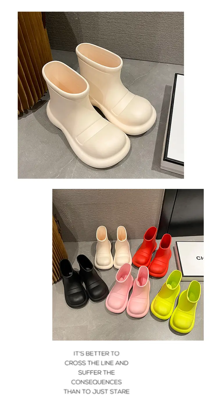 2025 Internet Celebrity Big-Toe Shoes New Rain Boots Women's Fashionable Outer Wear Eva Waterproof Shoes Short Rain Boots Boots — feature 20