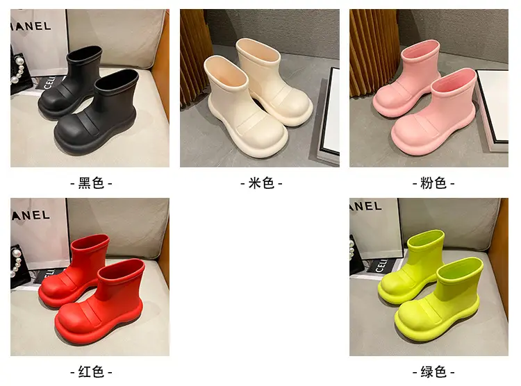 2025 Internet Celebrity Big-Toe Shoes New Rain Boots Women's Fashionable Outer Wear Eva Waterproof Shoes Short Rain Boots Boots — feature 5