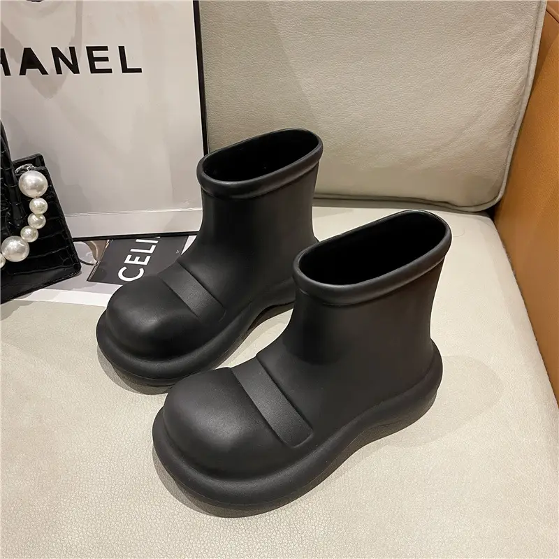 2025 Internet Celebrity Big-Toe Shoes New Rain Boots Women's Fashionable Outer Wear Eva Waterproof Shoes Short Rain Boots Boots - Image 3