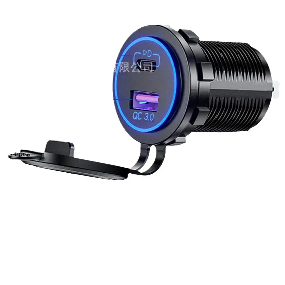 Waterproof PD Charging Car Charger with Colorful LED Display
