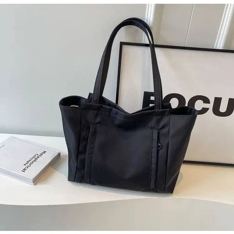 Women's Large Capacity Grey Nylon Tote Bag — feature 17