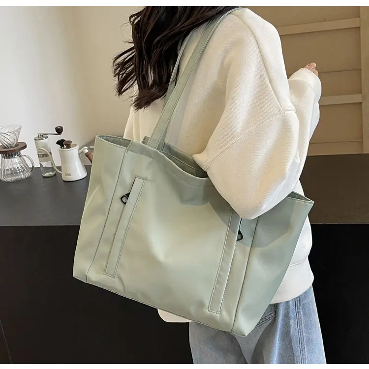 Women's Large Capacity Grey Nylon Tote Bag — feature 19