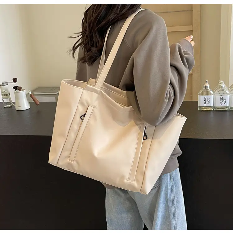 Women's Large Capacity Grey Nylon Tote Bag — feature 25
