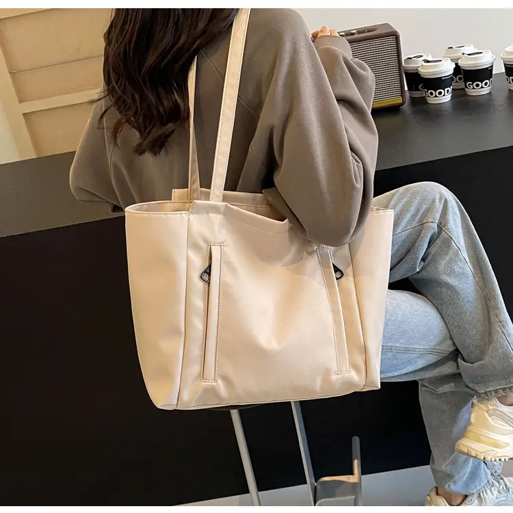 Women's Large Capacity Grey Nylon Tote Bag — feature 27