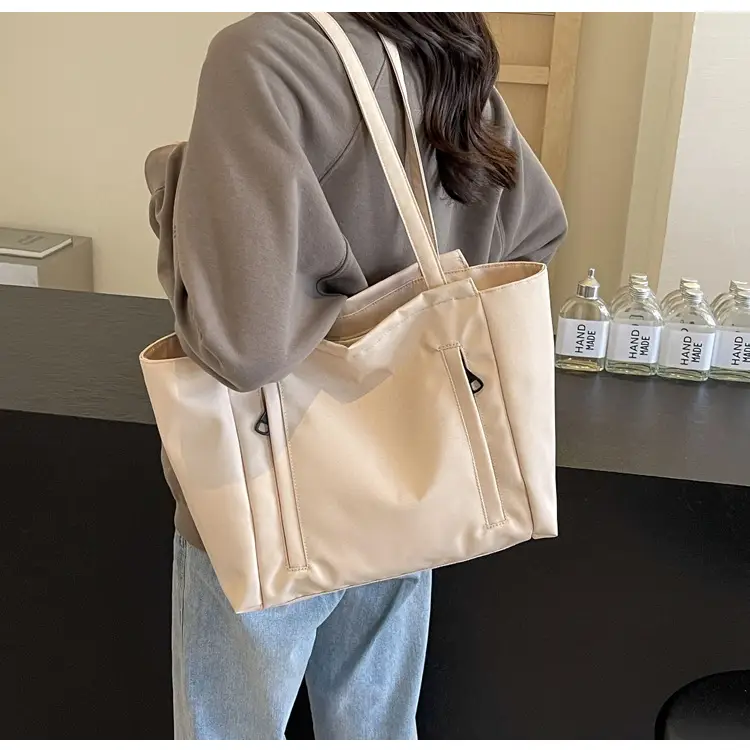 Women's Large Capacity Grey Nylon Tote Bag — feature 29