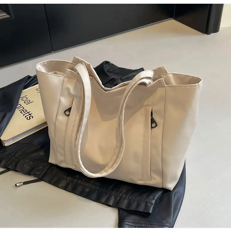 Women's Large Capacity Grey Nylon Tote Bag — feature 40