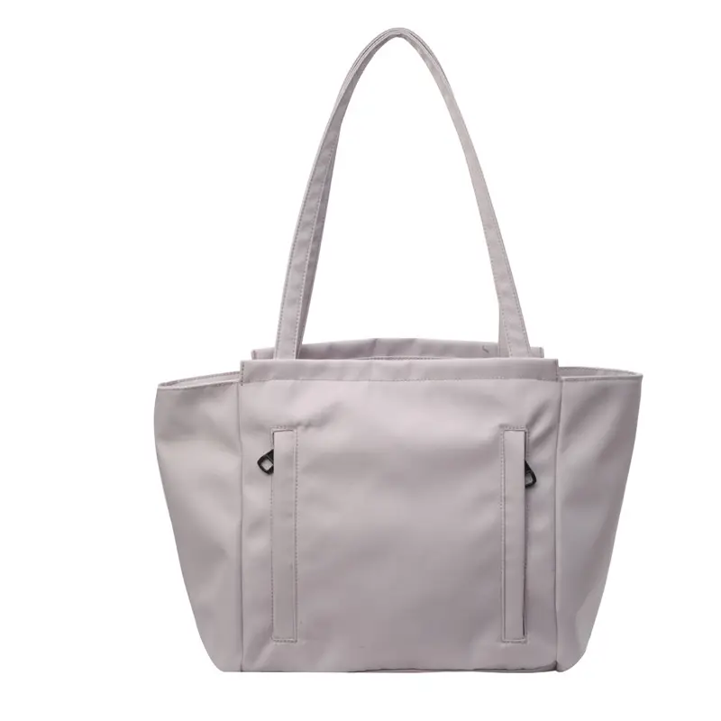 Women's Large Capacity Grey Nylon Tote Bag - Image 3