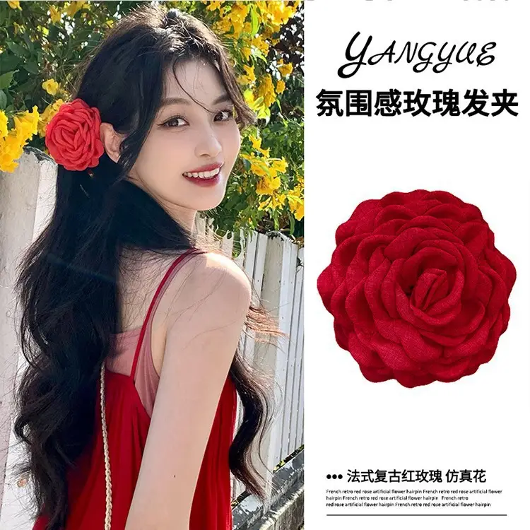 Pink Rose Flower Head Clip for Women 2024 - Image 8