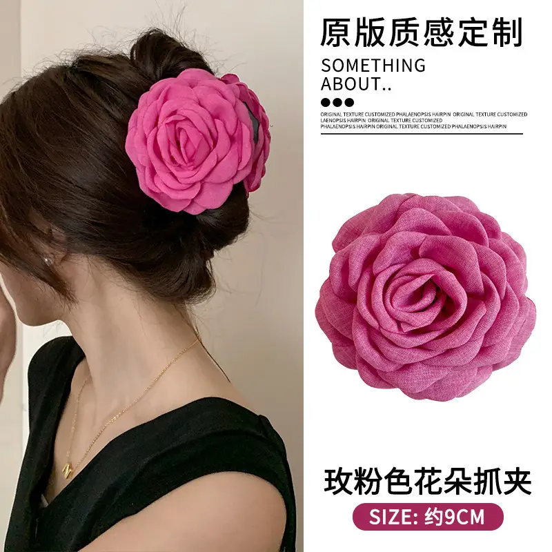 Rose powder double-sided rose catch clip