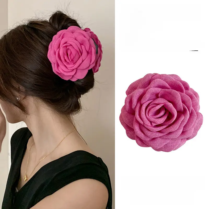 Pink Rose Flower Head Clip for Women 2024 - Image 4