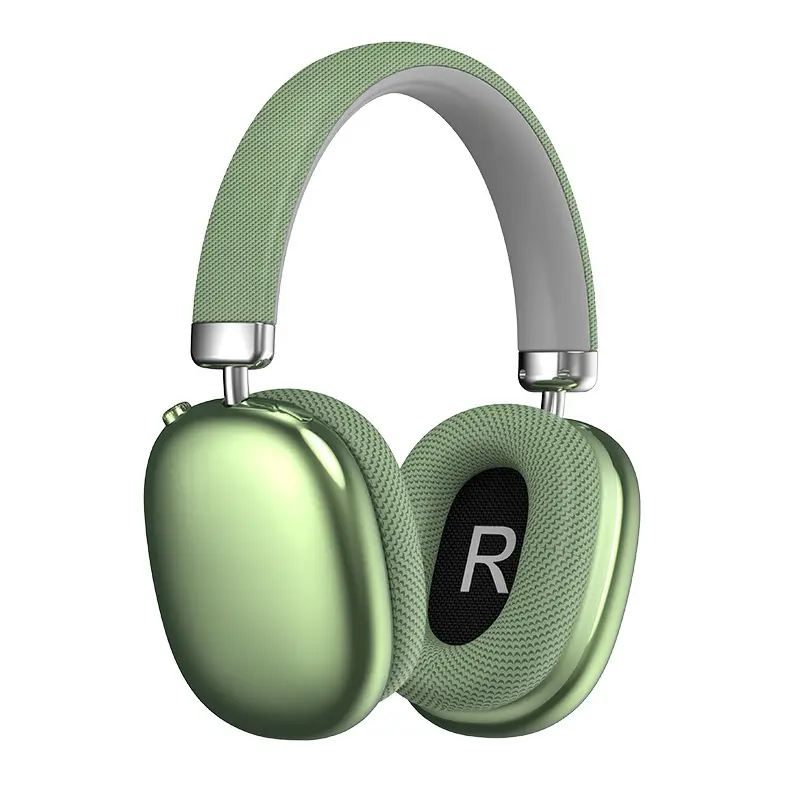Green Wireless Over-Ear Headphones with Bluetooth & Long Battery