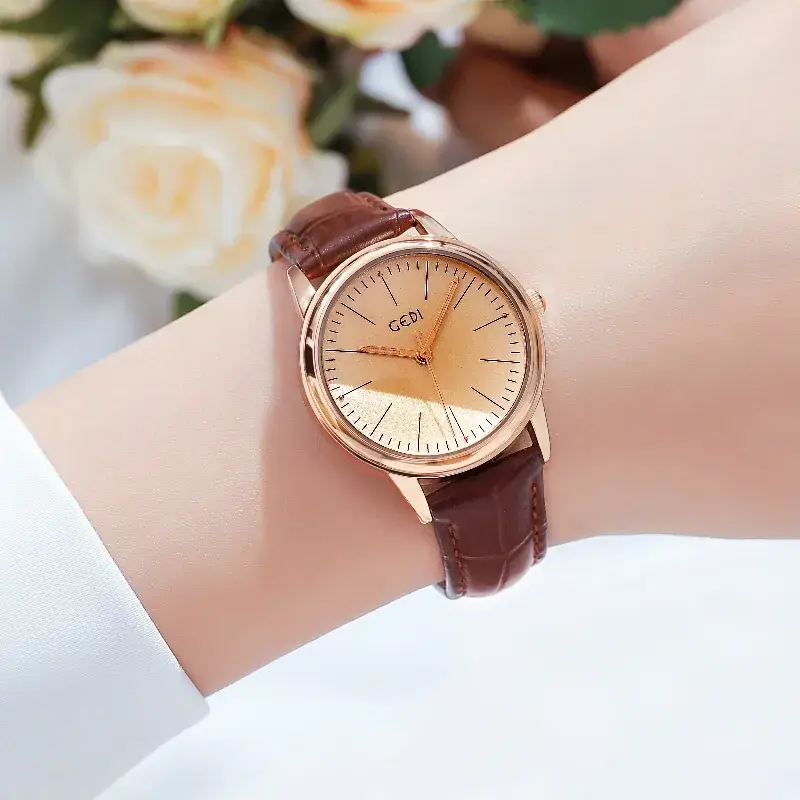Goldie Women's Quartz Watch Black Leather Band - Image 8