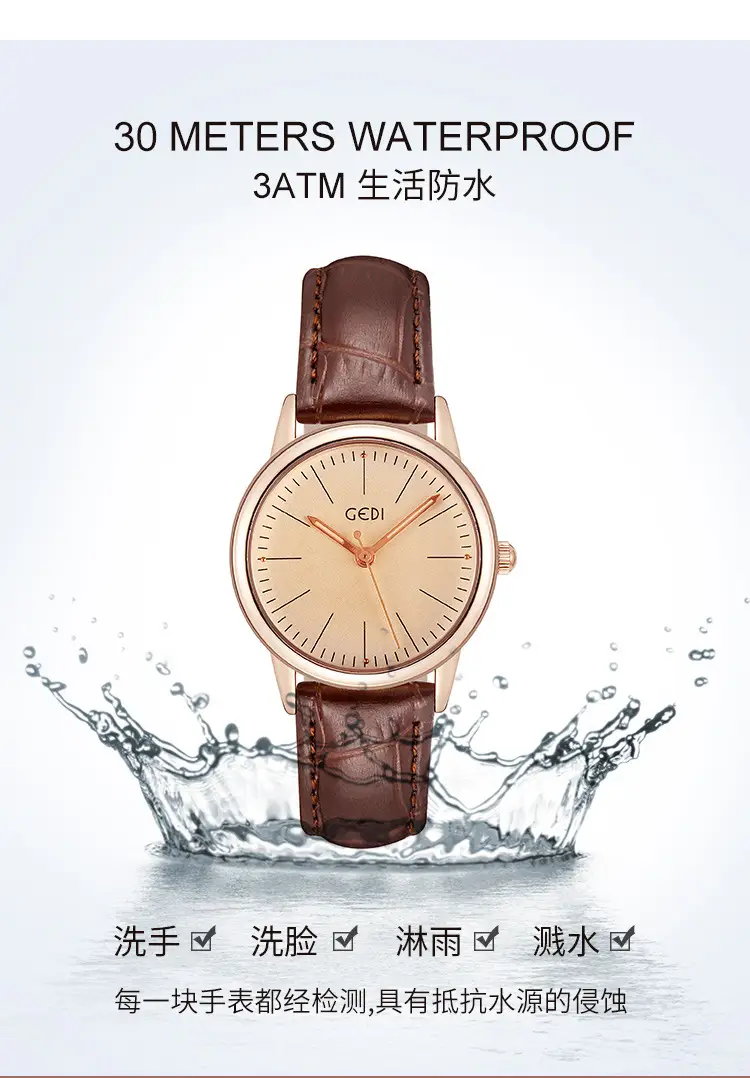 Goldie Women's Quartz Watch Black Leather Band — feature 12