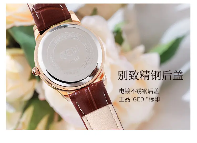 Goldie Women's Quartz Watch Black Leather Band — feature 15