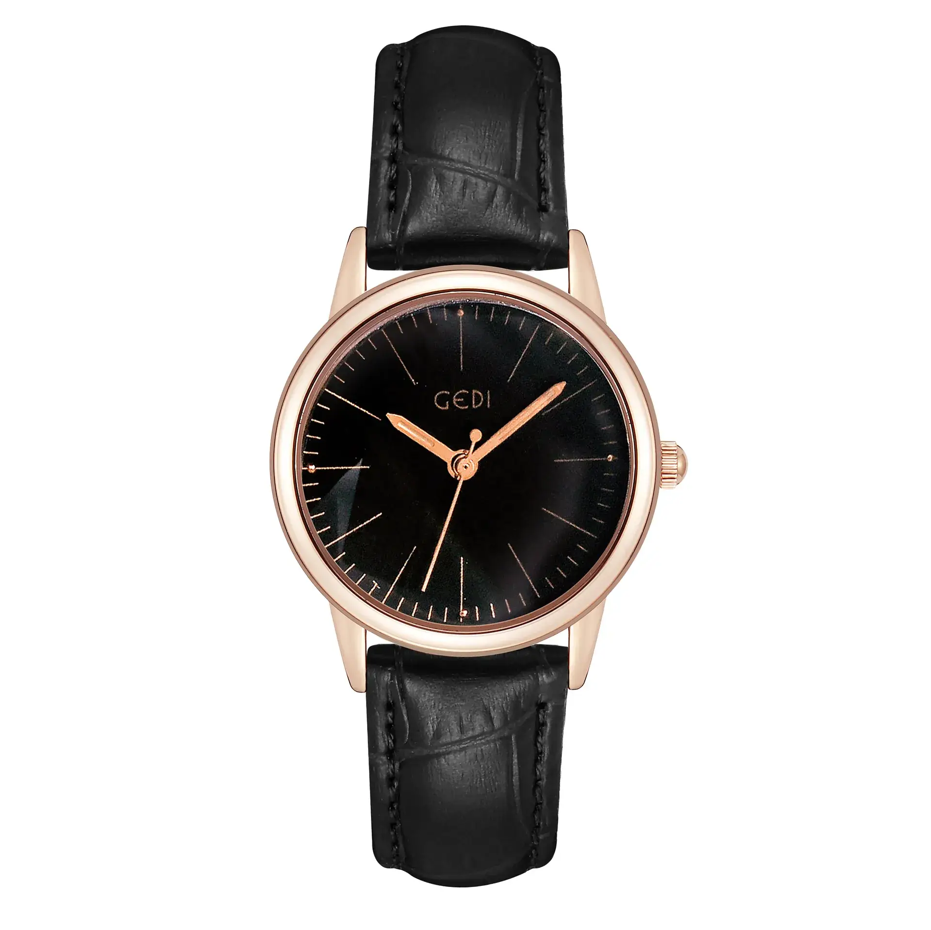 Goldie Women's Quartz Watch Black Leather Band - Image 2