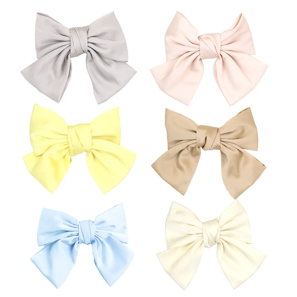 Japanese & Korean New Double-layer Satin Fabric Big Bow Hairpin - Image 8