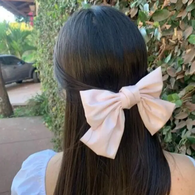 Japanese & Korean New Double-layer Satin Fabric Big Bow Hairpin - Image 9