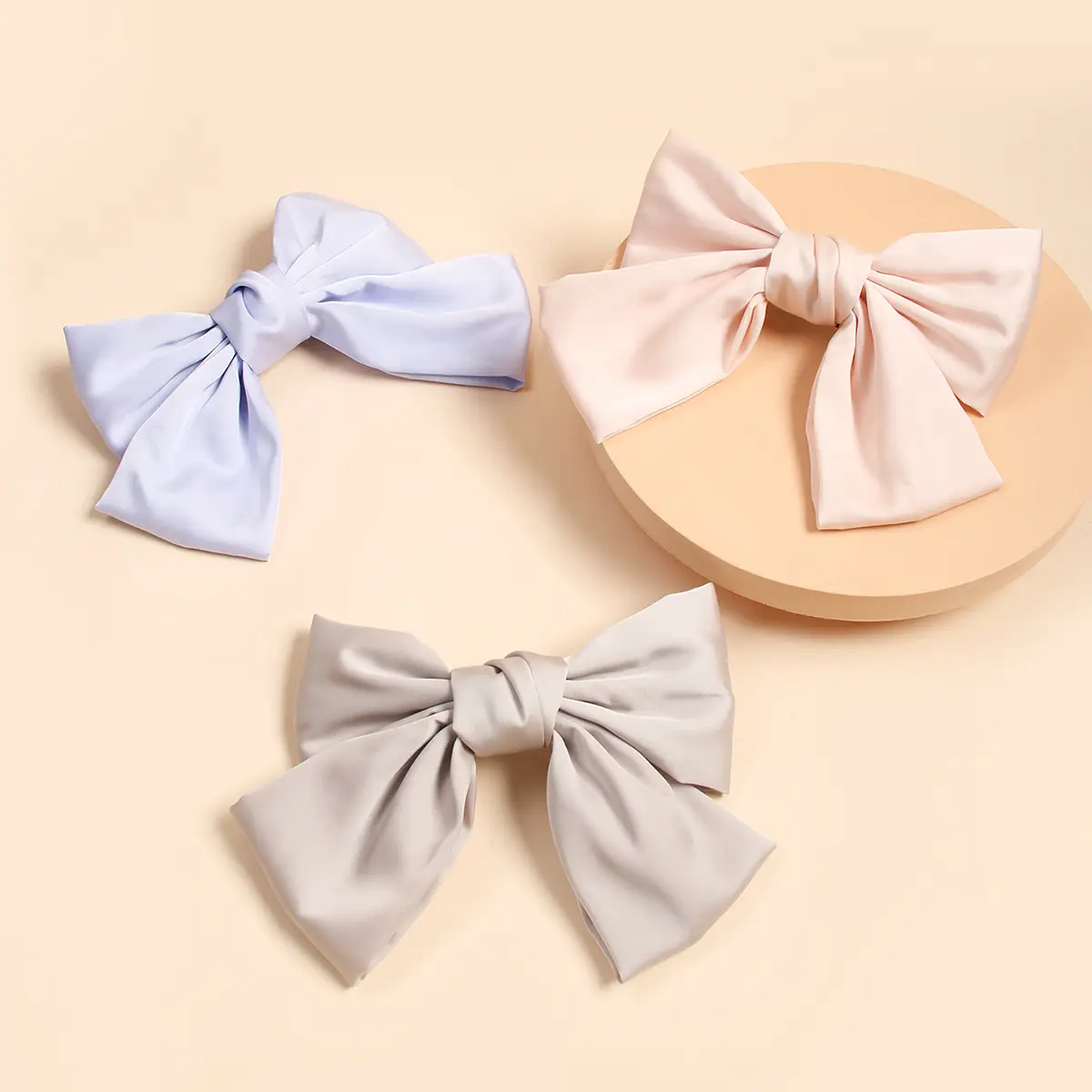Japanese & Korean New Double-layer Satin Fabric Big Bow Hairpin — feature 7