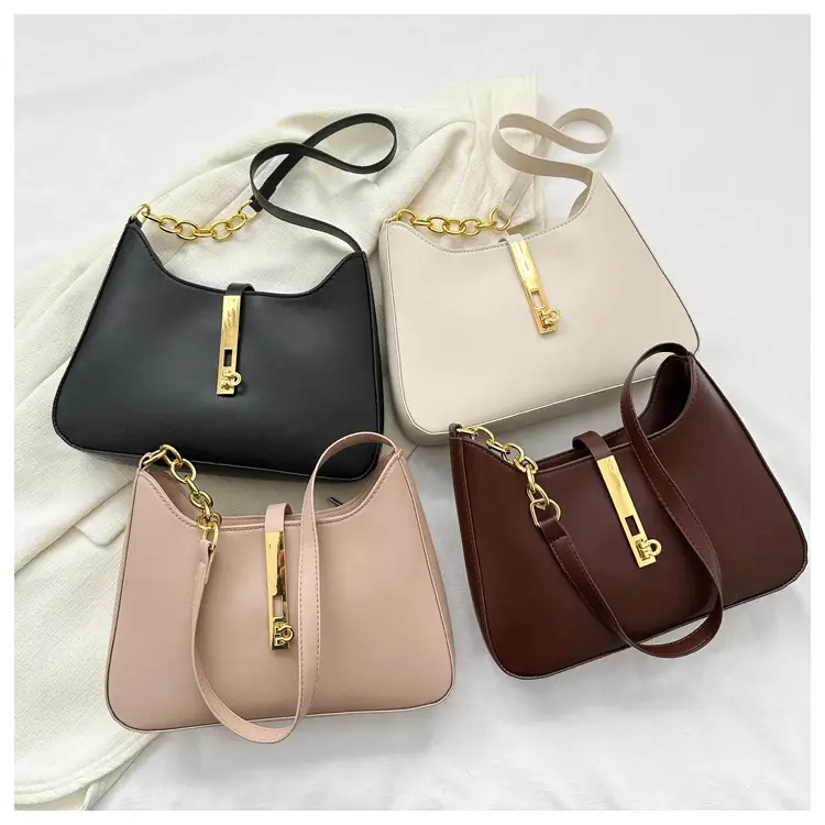 Women's Retro Crossbody Bag Brown Gold Chain — feature 23