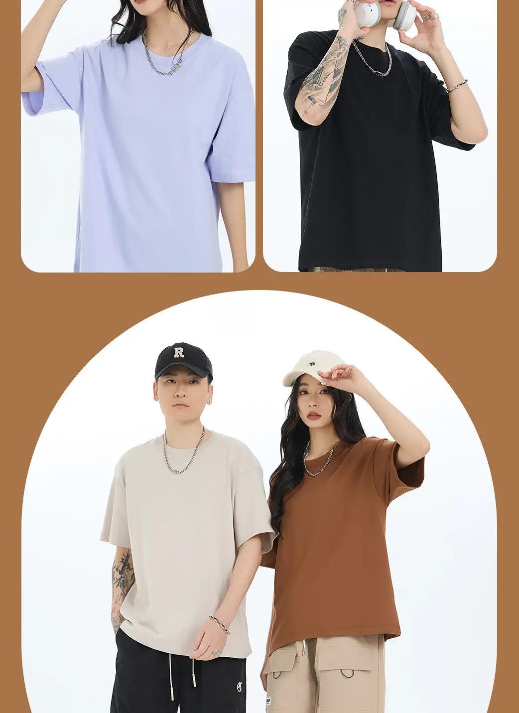 Men Heavy Cotton Beige T-Shirt Round Neck — feature 10