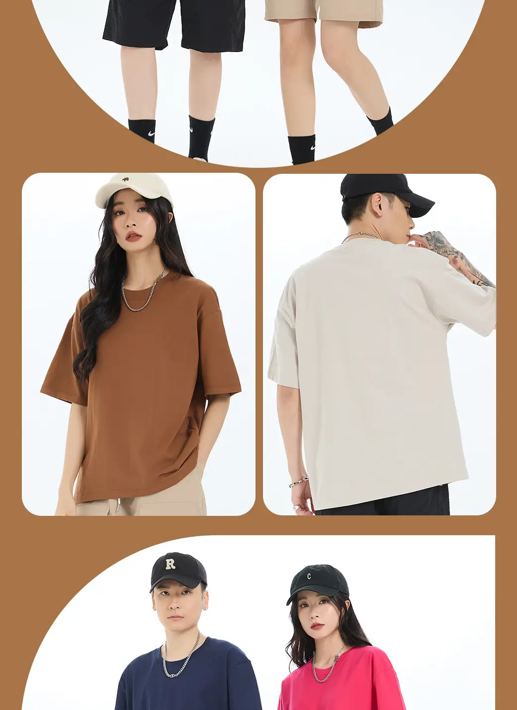 Men Heavy Cotton Beige T-Shirt Round Neck — feature 11