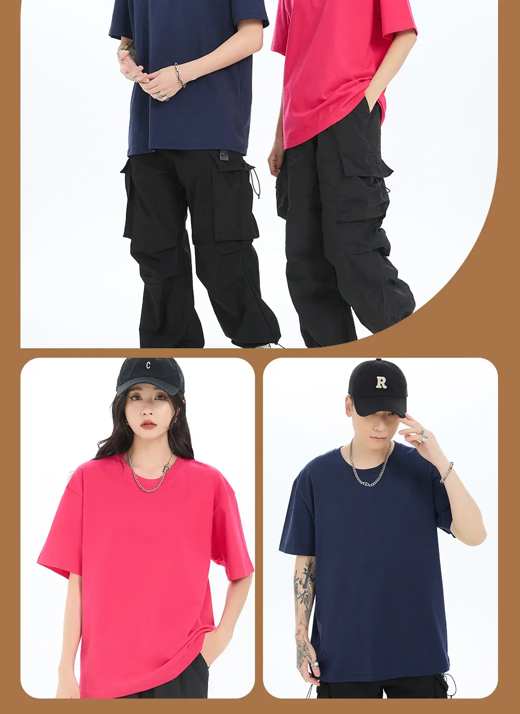 Men Heavy Cotton Beige T-Shirt Round Neck — feature 12