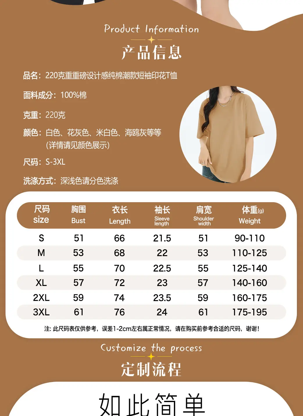 Men Heavy Cotton Beige T-Shirt Round Neck — feature 2