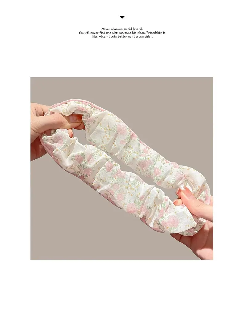Korean Floral Hair Ring Lace Large Bowel Ring — feature 5