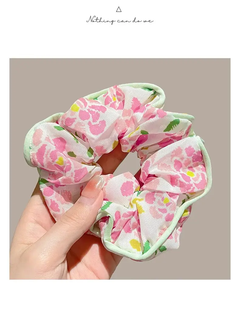 Korean Floral Hair Ring Lace Large Bowel Ring — feature 7