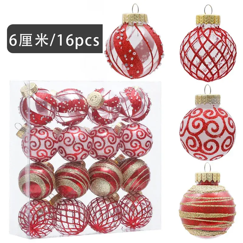 2024 New Christmas Decorative Balls 6cm PVC Painted Red White - Image 7
