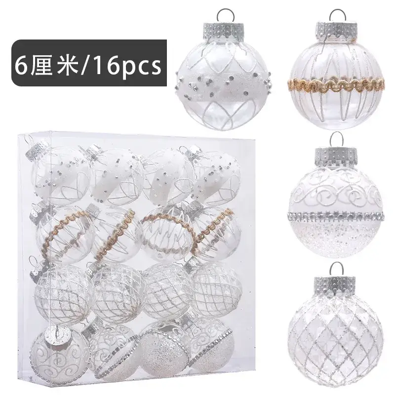 2024 New Christmas Decorative Balls 6cm PVC Painted Red White - Image 8