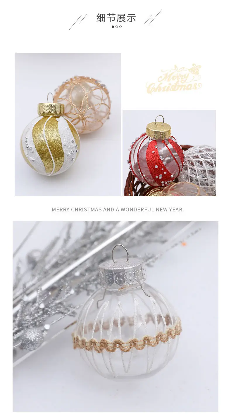 2024 New Christmas Decorative Balls 6cm PVC Painted Red White — feature 10