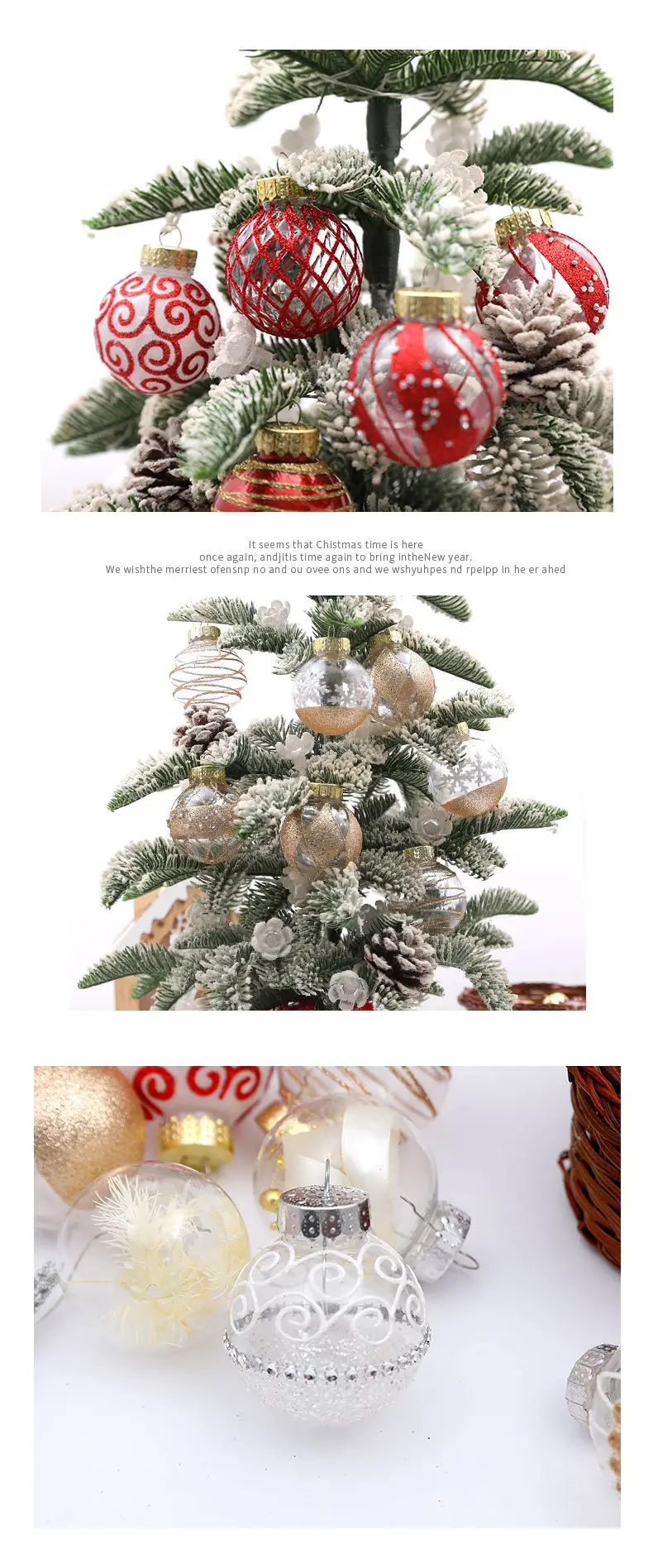 2024 New Christmas Decorative Balls 6cm PVC Painted Red White — feature 11