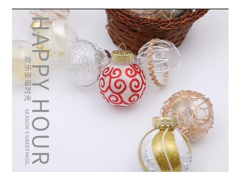 2024 New Christmas Decorative Balls 6cm PVC Painted Red White — feature 6