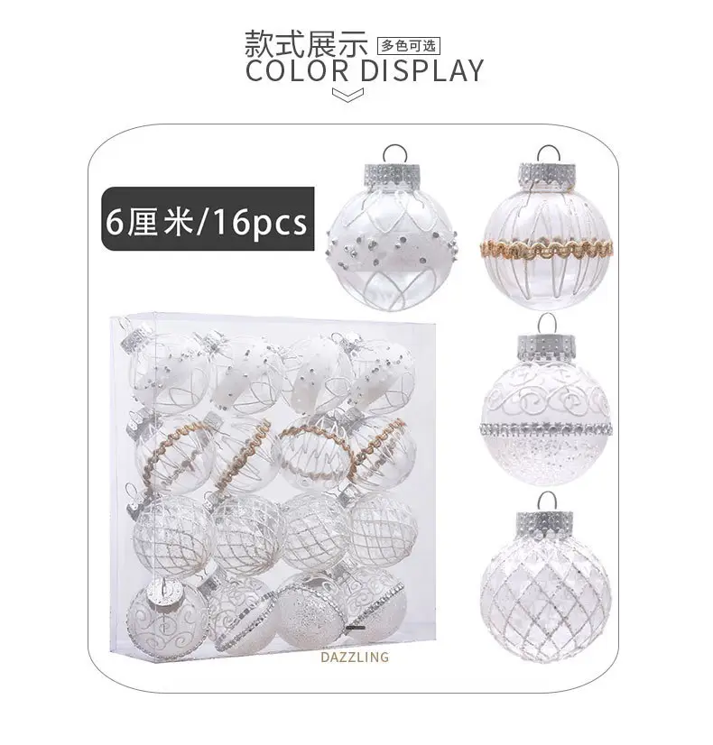 2024 New Christmas Decorative Balls 6cm PVC Painted Red White — feature 7