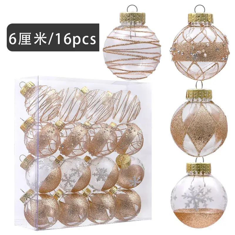2024 New Christmas Decorative Balls 6cm PVC Painted Red White - Image 4